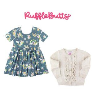 12 - 18 mos Rufflebutts dress and cardigan EUC adorable